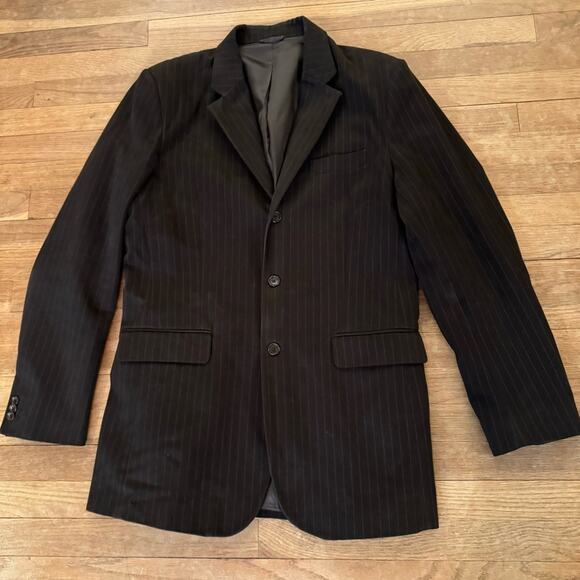 Banana Republic Heavyweight brown striped blazer sport jacket size 42 long b14 - Picture 1 of 5